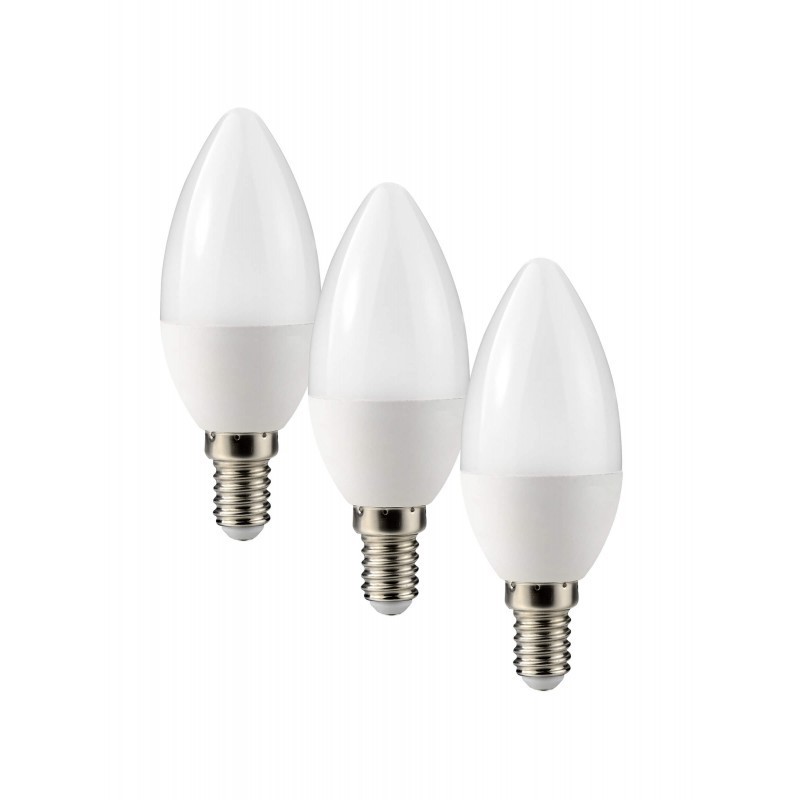 KIT 3 PZ LAMPADINE LED E14 CANDELA 6W 4000K