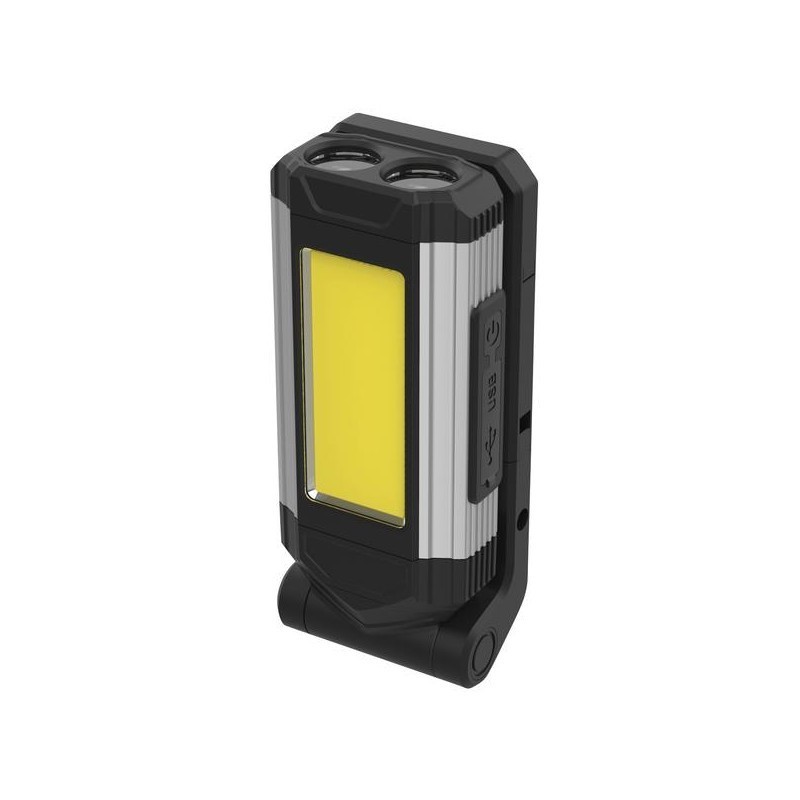 LAMPADA DA LAVORO LED COB 3+2W, 300+180LM, BATTERIA RICARICABILE 1800MAH,  FUNZIONE POWERBANK