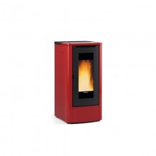 STUFA A PELLET TEOREMA PLUS BORDEAUX DOPPIA CANALI
