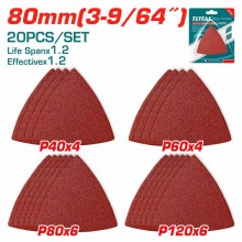 SET 20 FOGLI ABRASIVI 80MM DELTA - P40/P60/80/120